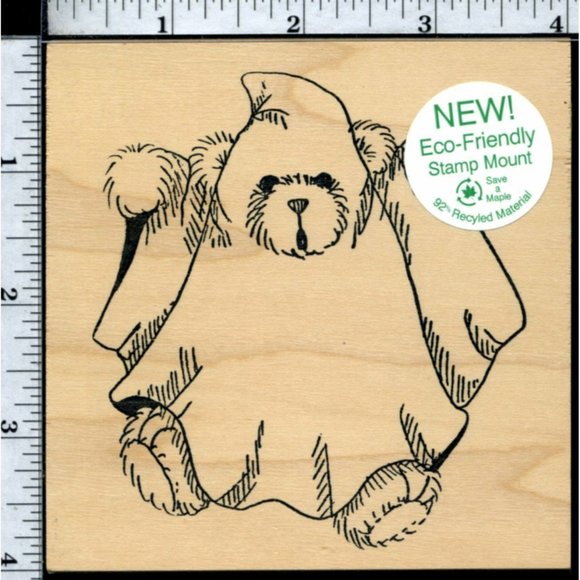JUDIKINS Ghost Bear Wood Mount Rubber Stamp #5233-H Made in USA uninked - Picture 1 of 2